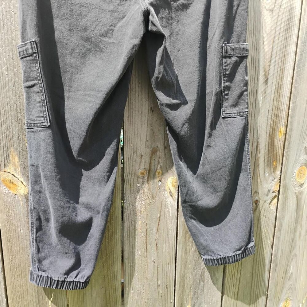 Sonoma Black Cargo Jeans Elastic Waist Women's Medium Grunge Baggy Comfort Pants - Picture 6 of 7